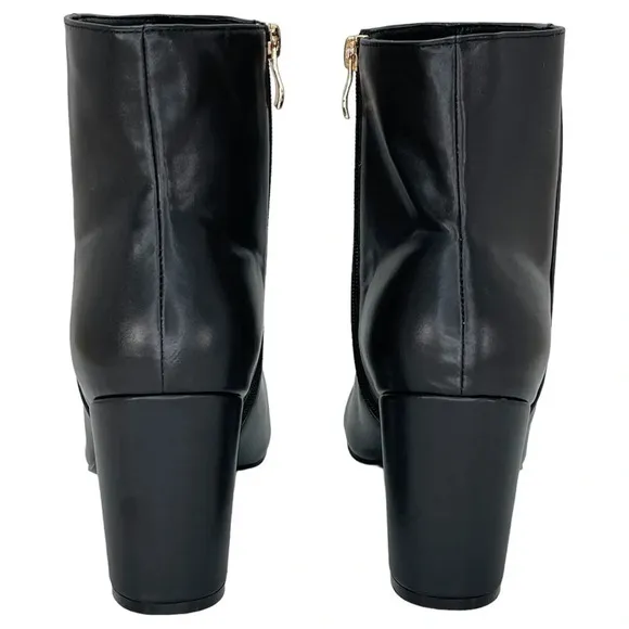 SMASH Shoes Chiku Black Faux Leather Womens Ankle Boots Size 10M