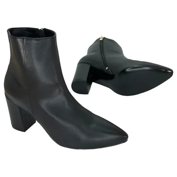 SMASH Shoes Chiku Black Faux Leather Womens Ankle Boots Size 10M