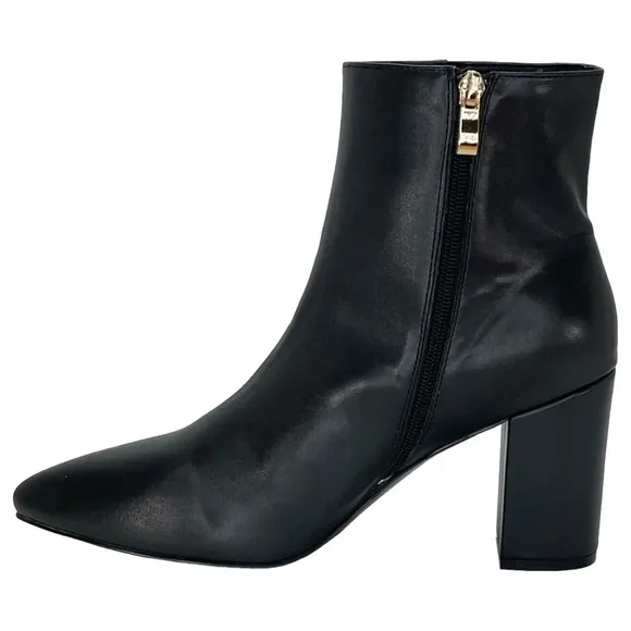 SMASH Shoes Chiku Black Faux Leather Womens Ankle Boots Size 10M