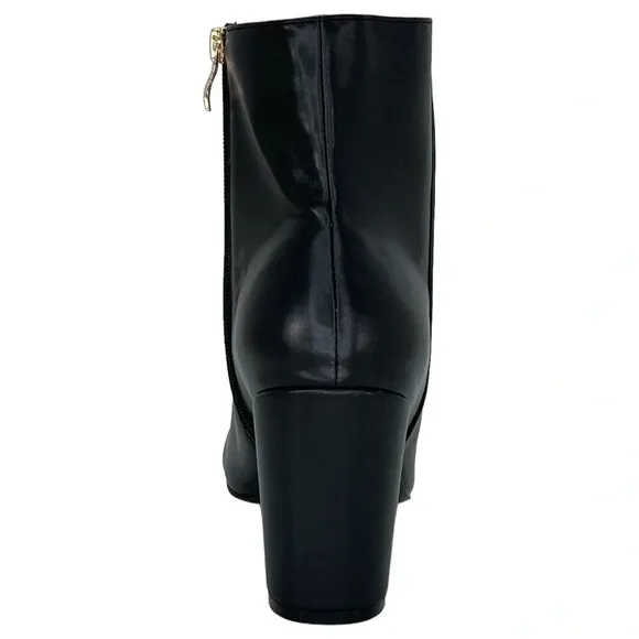 SMASH Shoes Chiku Black Faux Leather Womens Ankle Boots Size 10M