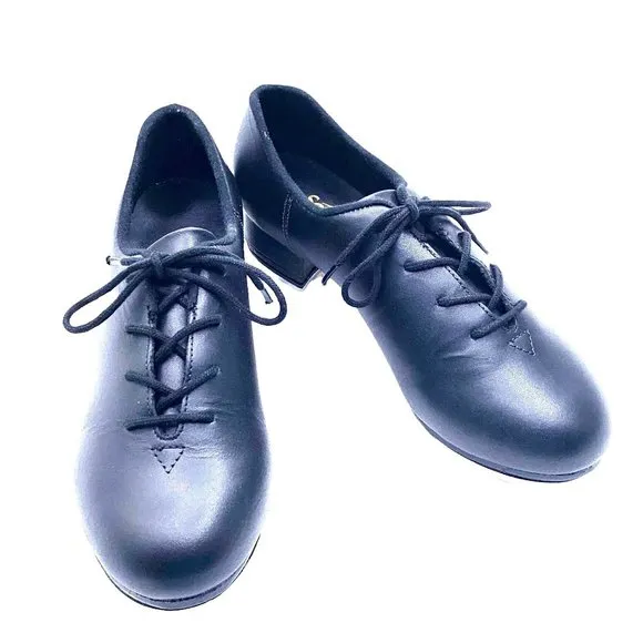 So Danca Zuri Black Oxford Tap Shoes Size 5 Extra Hard Box Dance Leather TA42