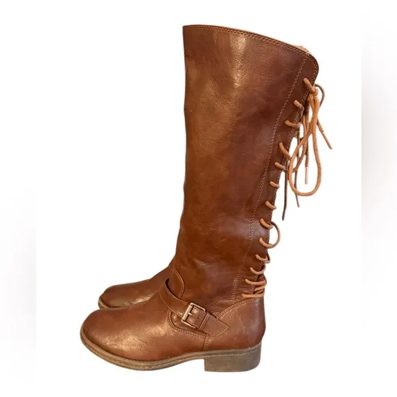 Sofft Brown Lace Up Boots adjustable calf Women’s Size 7.5 M