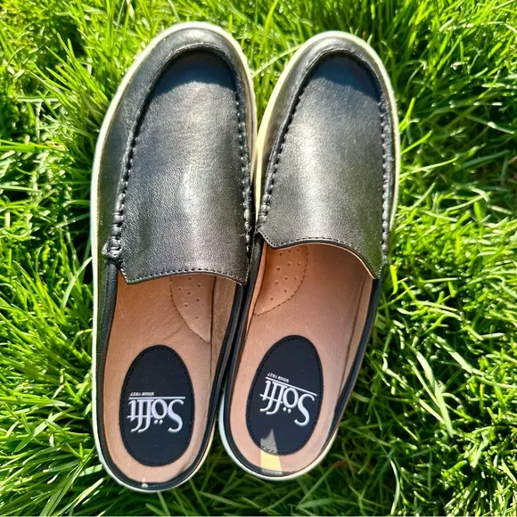SOFFT Size 7 Italian Leather Somers Moccasins Black