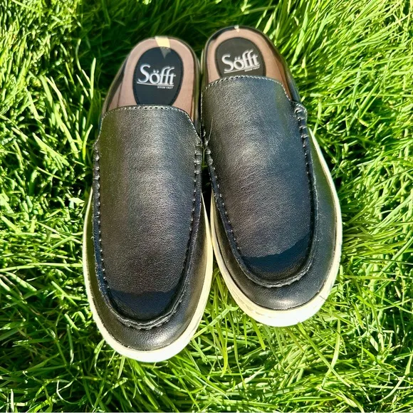 SOFFT Size 7 Italian Leather Somers Moccasins Black