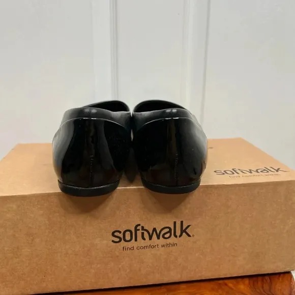 Softwalk Sonoma Women's Black Ballet Flats Size 10W Cushioned Footbed