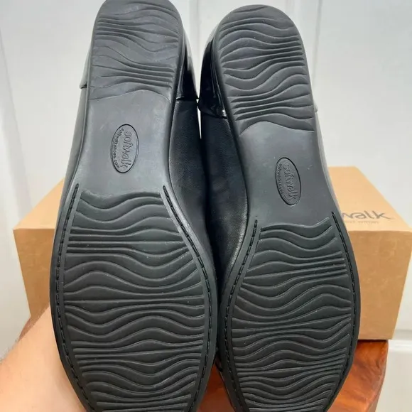 Softwalk Sonoma Women's Black Ballet Flats Size 10W Cushioned Footbed