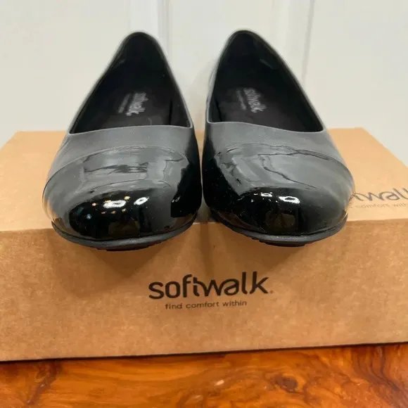 Softwalk Sonoma Women's Black Ballet Flats Size 10W Cushioned Footbed