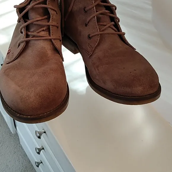 S.Oliver Lace up Destressed Ankle Combat Boots German Made Booties Sz 39