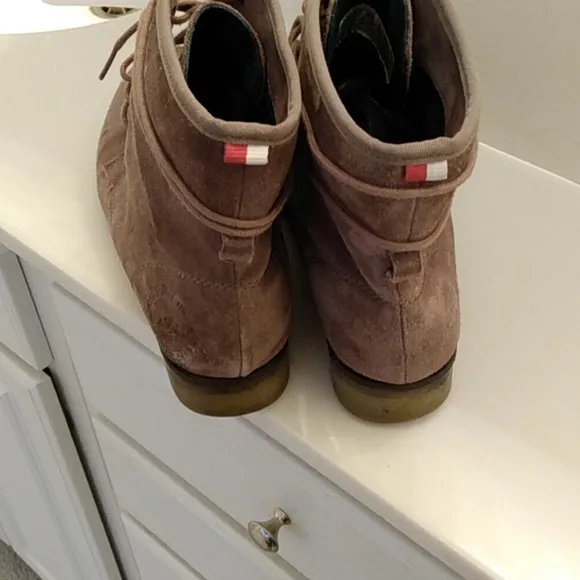 S.Oliver Lace up Destressed Ankle Combat Boots German Made Booties Sz 39