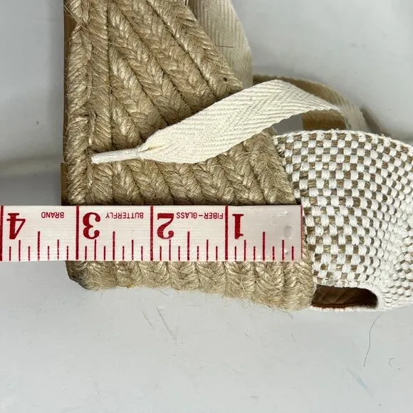 Soludos Marseille Espadrille Wedges Ivory Shoe Size 10