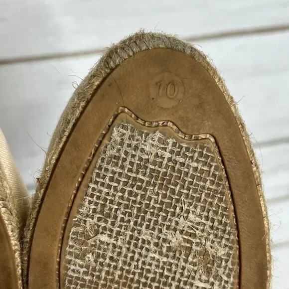 Soludos Marseille Espadrille Wedges Ivory Shoe Size 10