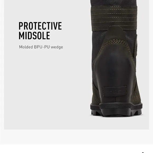 Sorel Black Lace Up Wedge Boots