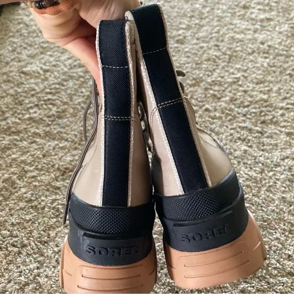 Sorel Free People Brex Lace Up Boots Taupe Leather Sz 11