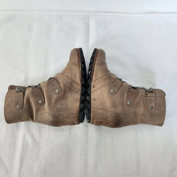 Sorel Joan Of Arctic Boots Women’s Size 8 Taupe Wedge Lace Up Waterproof