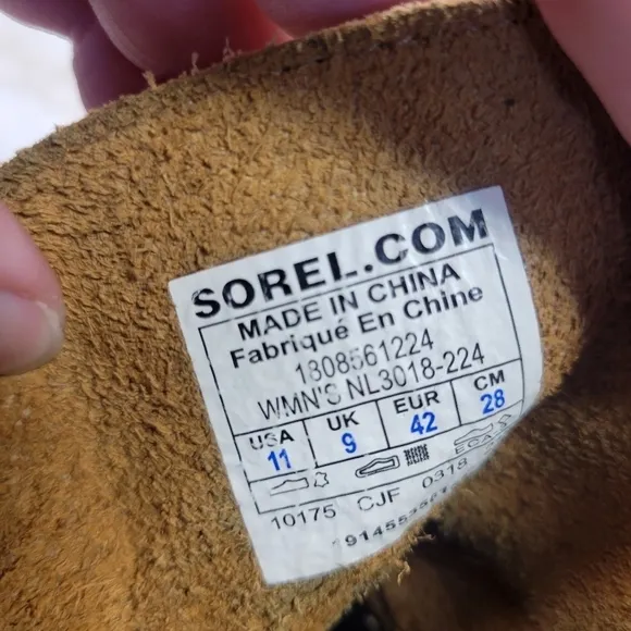 SOREL Joan of Arctic Tan Leather Wedge Bootie Size 11