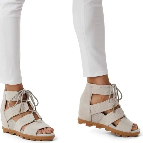 Sorel Joanie II Women’s Grey Lace Up WedgeSandals 9.5