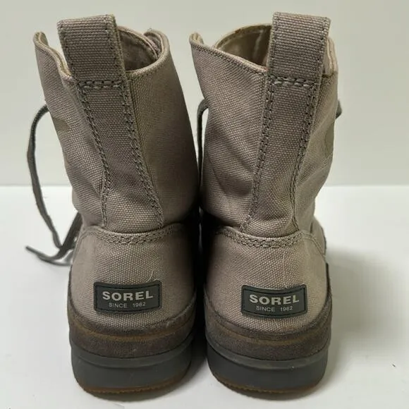 Sorel Men’s Canvas Lace Up Combat Boots Size 11 Gray Beige Undertones