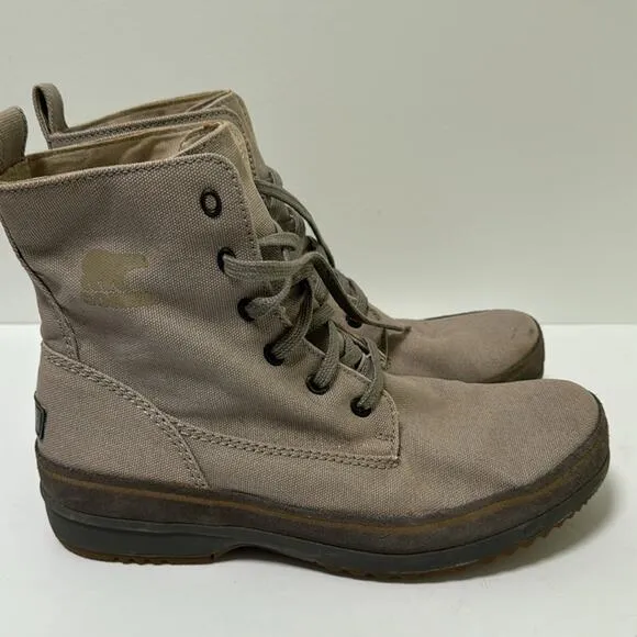 Sorel Men’s Canvas Lace Up Combat Boots Size 11 Gray Beige Undertones