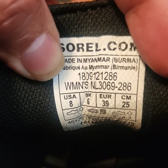 Sorel Out N Obout Tan and Black Lace-Up Boots