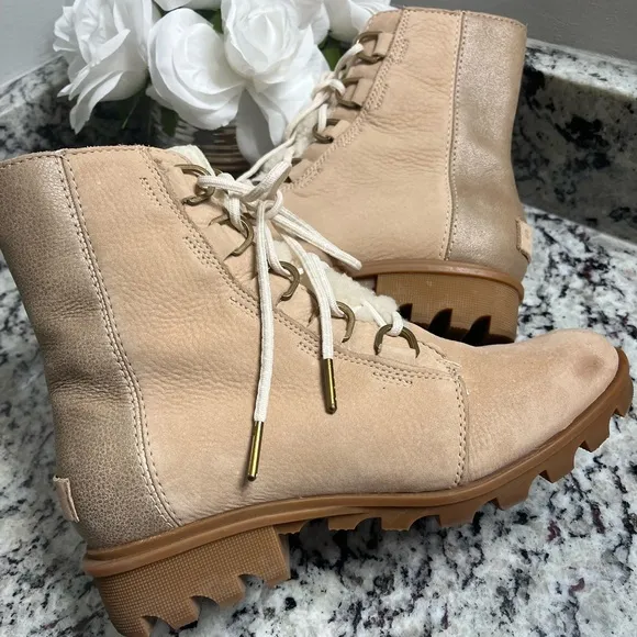 Sorel Phoenix Luxe Women’s Leather Lace Up Ankle Boots Size 7