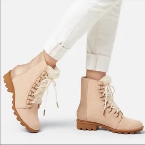 Sorel Phoenix Luxe Women’s Leather Lace Up Ankle Boots Size 7