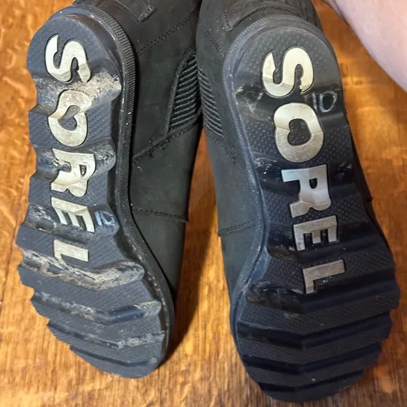 SOREL WOMAN‎ ANKLE BOOTS HIDDEN HEELS WEDGES PLATFORM SIZE 9.5 black