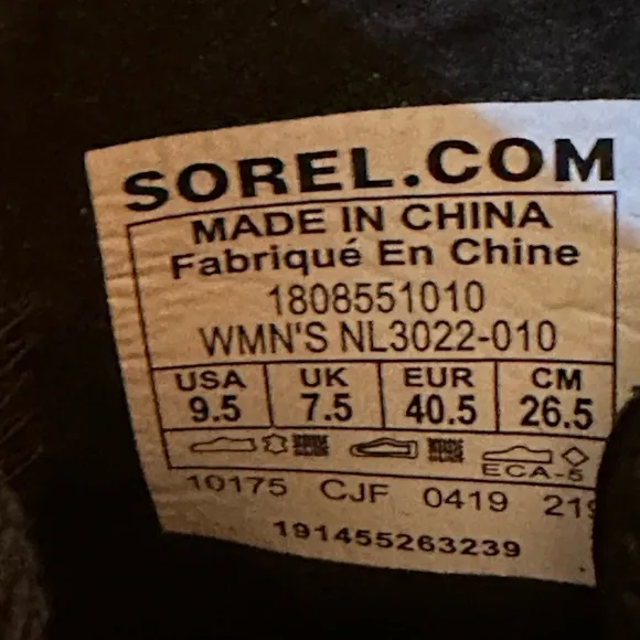 SOREL WOMAN‎ ANKLE BOOTS HIDDEN HEELS WEDGES PLATFORM SIZE 9.5 black