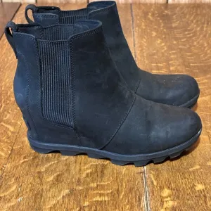 SOREL WOMAN‎ ANKLE BOOTS HIDDEN HEELS WEDGES PLATFORM SIZE 9.5 black