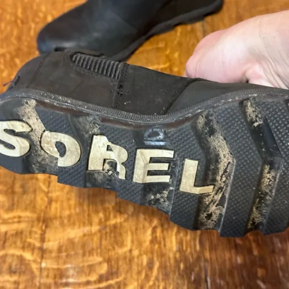 SOREL WOMAN‎ ANKLE BOOTS HIDDEN HEELS WEDGES PLATFORM SIZE 9.5 black