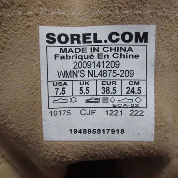 SOREL Women's Hi-Line Lace-Up Lug Combat Boots - US Size 7 1/2 - Ceramic - #892