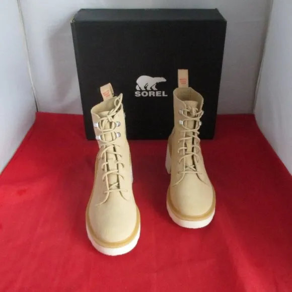 SOREL Women's Hi-Line Lace-Up Lug Combat Boots - US Size 7 1/2 - Ceramic - #892