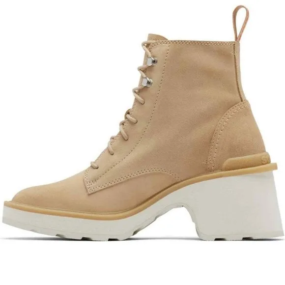 SOREL Women's Hi-Line Lace-Up Lug Combat Boots - US Size 7 1/2 - Ceramic - #892
