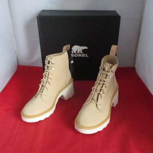 SOREL Women's Hi-Line Lace-Up Lug Combat Boots - US Size 7 1/2 - Ceramic - #892