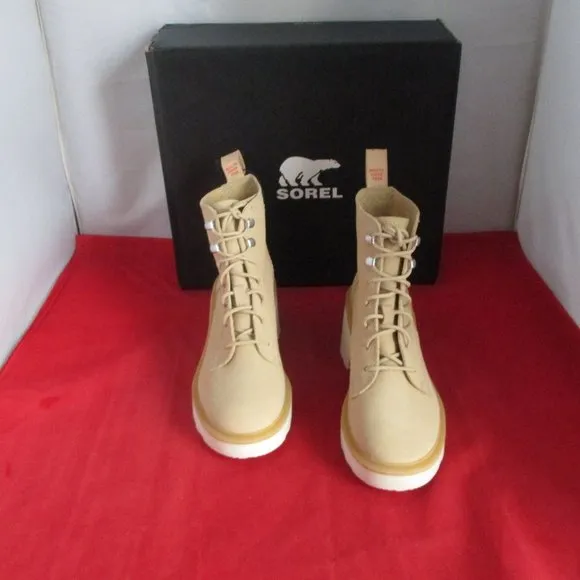 SOREL Women's Hi-Line Lace-Up Lug Combat Boots - US Size 7 1/2 - Ceramic - #892