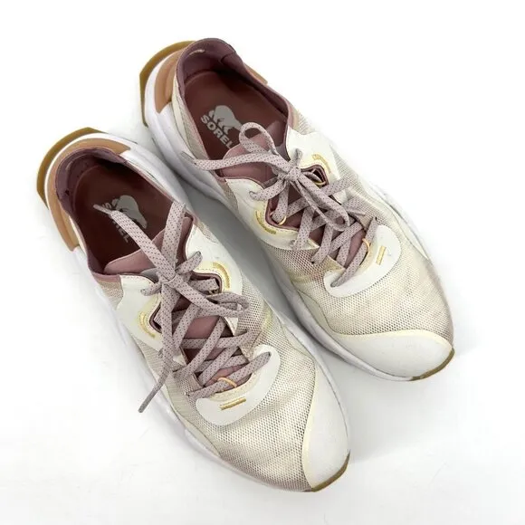 Sorel Women's Kinetic RNEGD Float Shoes Sneaker Chalk Ivory/Eraser Pink Size 8