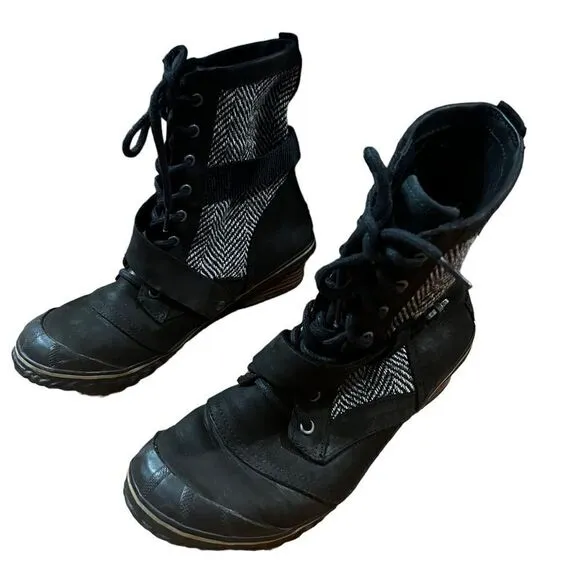 SOREL Slimboot Lace Up Women's Nori Herringbone