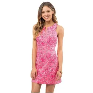 Southern Tide Mini Dress Womens Size 6 Smoothie Pink Sand Dollar Print Pattern