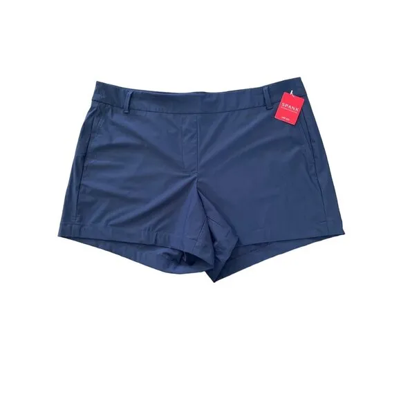 Spanx NWT 4&quot; Midnight Navy Blue Sunshine Shorts, UPF 50  Women's Size XL