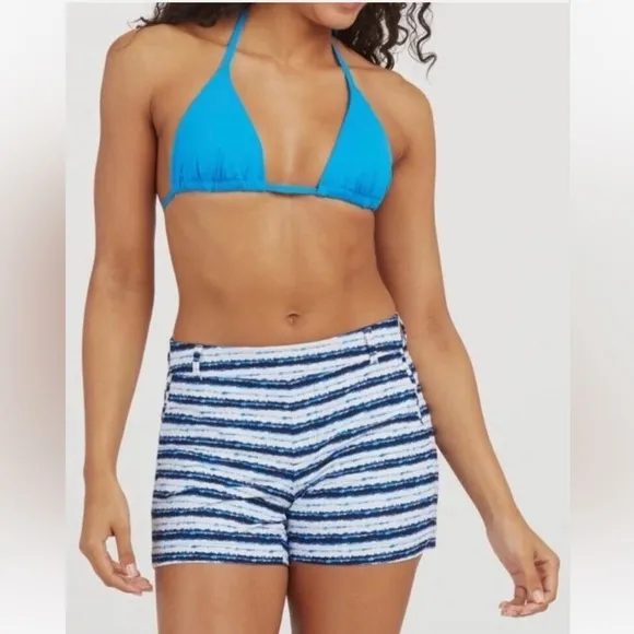 Spanx Sunshine Shorts 4” Blue Painted Stripe