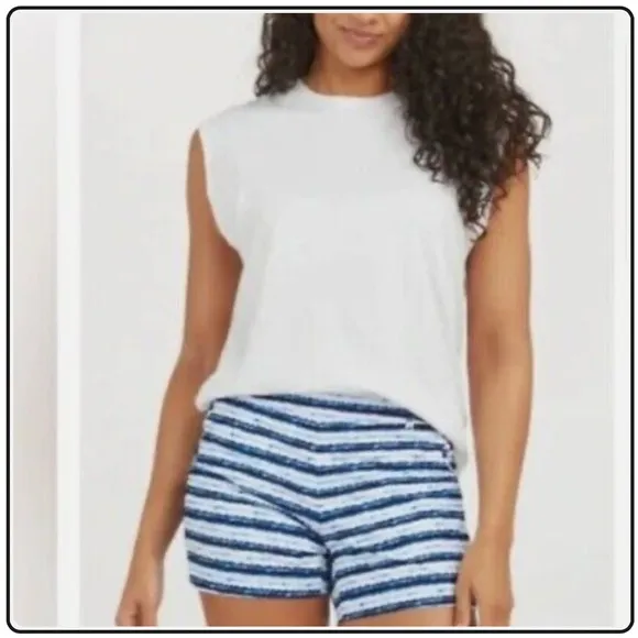 Spanx Sunshine Shorts 4” Blue Painted Stripe
