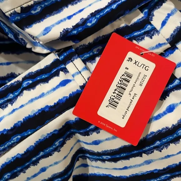 Spanx Sunshine Shorts 4” Blue Painted Stripe