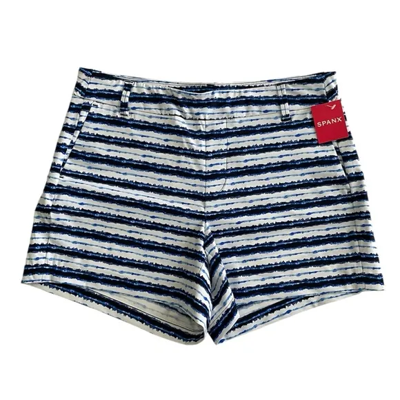 Spanx Sunshine Shorts 4” Blue Painted Stripe