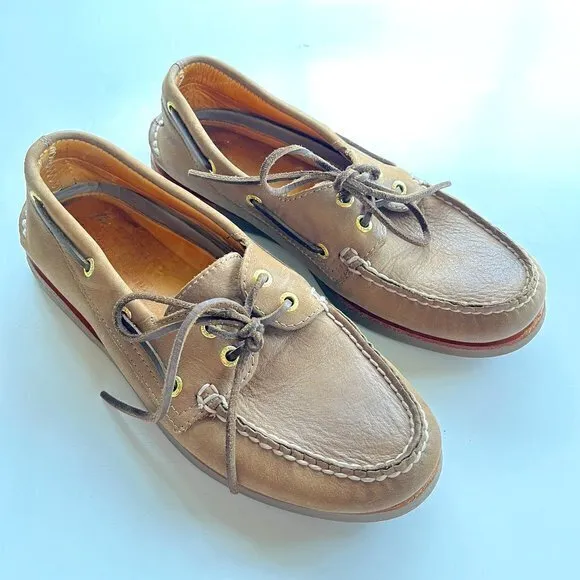 Sperry 0219477 Top-Sider Mens Size 8M Gold 2-Eye Tan Boat Shoe Moc Slip On Shoes
