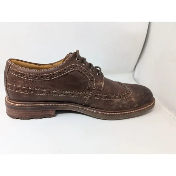 Sperry Gold Cup Brown Leather Shoes 10.5 M Oxford Wingtip STS13785 Derby Lace Up