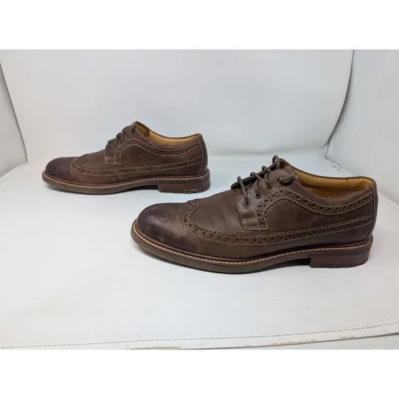Sperry Gold Cup Brown Leather Shoes 10.5 M Oxford Wingtip STS13785 Derby Lace Up