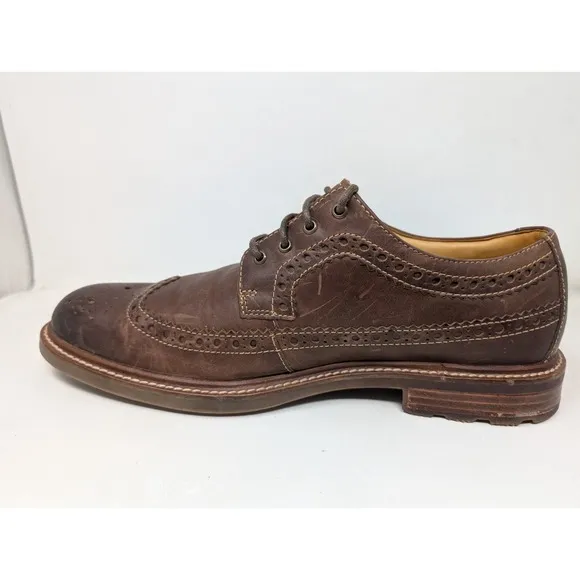 Sperry Gold Cup Brown Leather Shoes 10.5 M Oxford Wingtip STS13785 Derby Lace Up