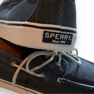 Sperry Men's Bahama II Seacycled Boat Shoe 14 Salt Washed Navy