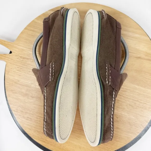 Sperry Suede Nautical Penny Loafer Shoes Brown Mens Size 10