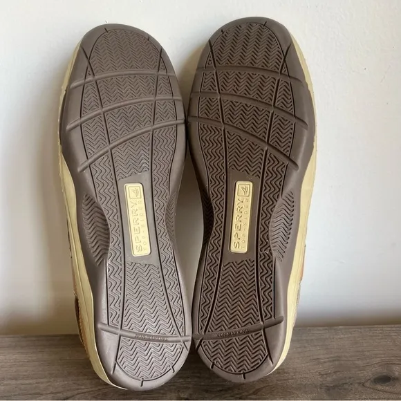 Sperry Tarpon 2 Eye Leather Tan Beige Men's Boat Shoe Size 11.5 SKU#24221