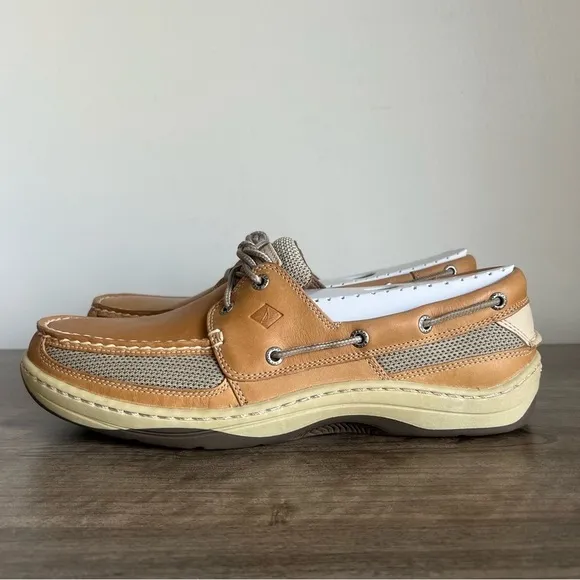Sperry Tarpon 2 Eye Leather Tan Beige Men's Boat Shoe Size 11.5 SKU#24221